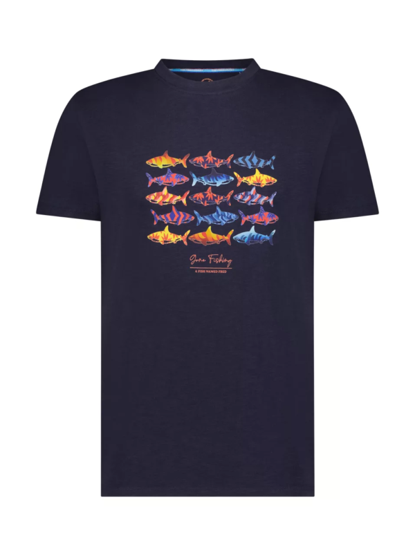 T-shirt grande taille A fish name Fred marine à motifs poissons